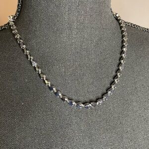 Black Sapphire 18" Statement Necklace (34 ct. t.w.) in Sterling Silver